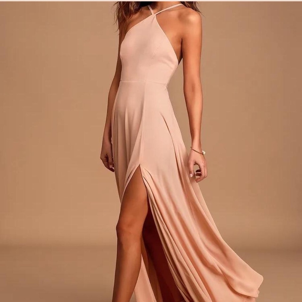 Lulus Absolutely Breathtaking Blush Pink Maxi Dress